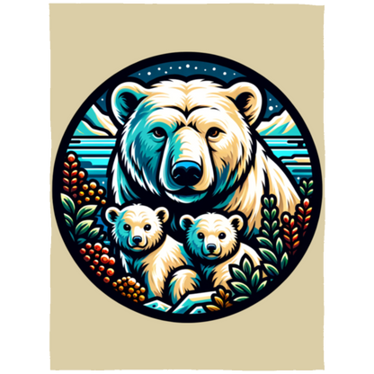 Polar Bear Circle Fleece Blankets