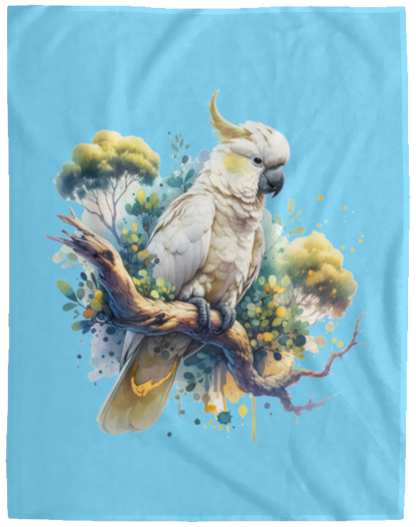 Cockatoo in Tree Fleece Blankets