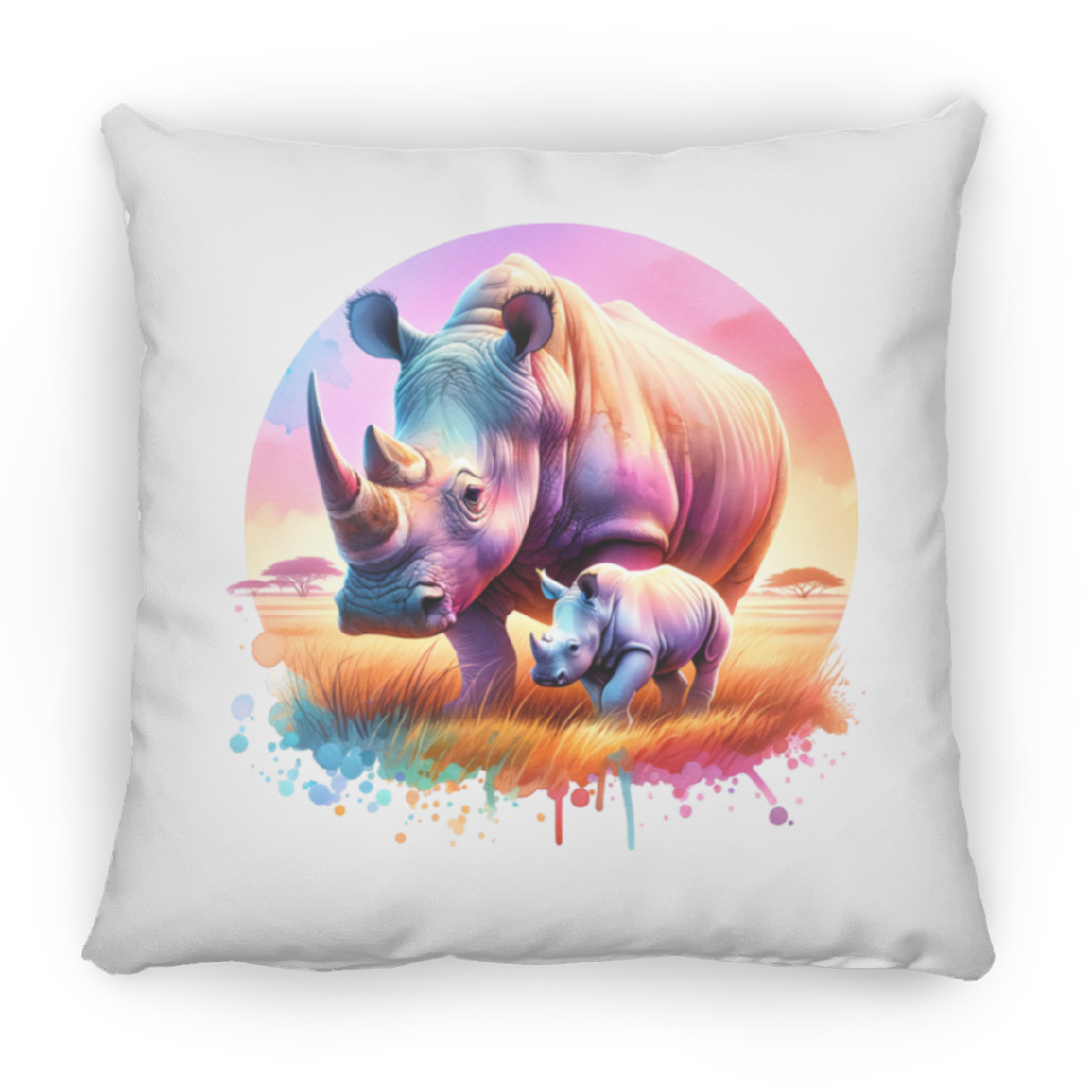 Rhino Mom and Baby - Pillows