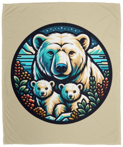 Polar Bear Circle Fleece Blankets