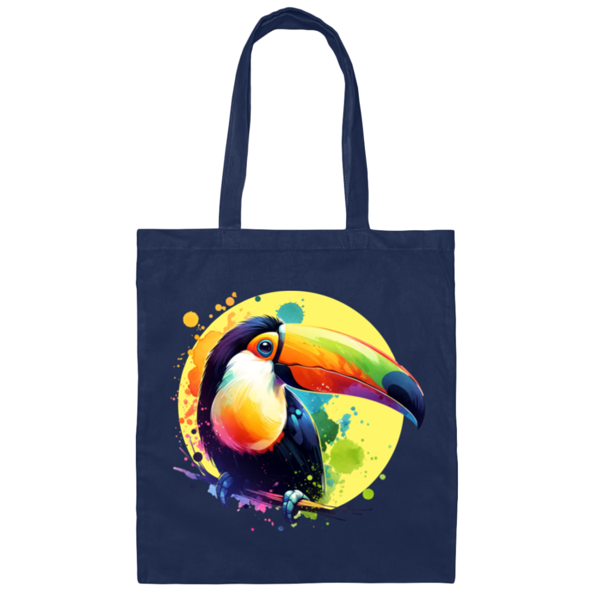 Toucan with Circle - Canvas Tote Bag