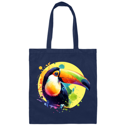 Toucan with Circle - Canvas Tote Bag