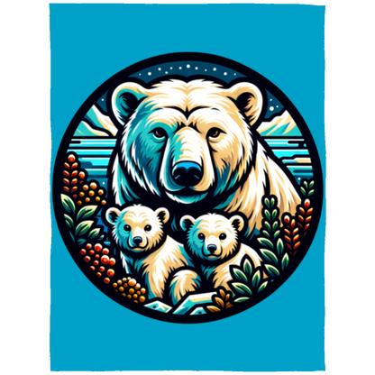 Polar Bear Circle Fleece Blankets