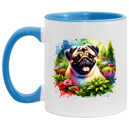 Pug in Garden Mugs