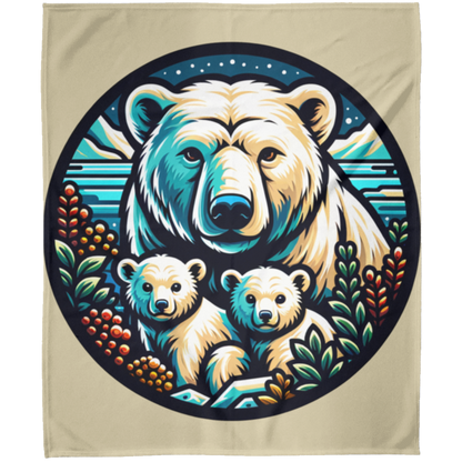 Polar Bear Circle Fleece Blankets