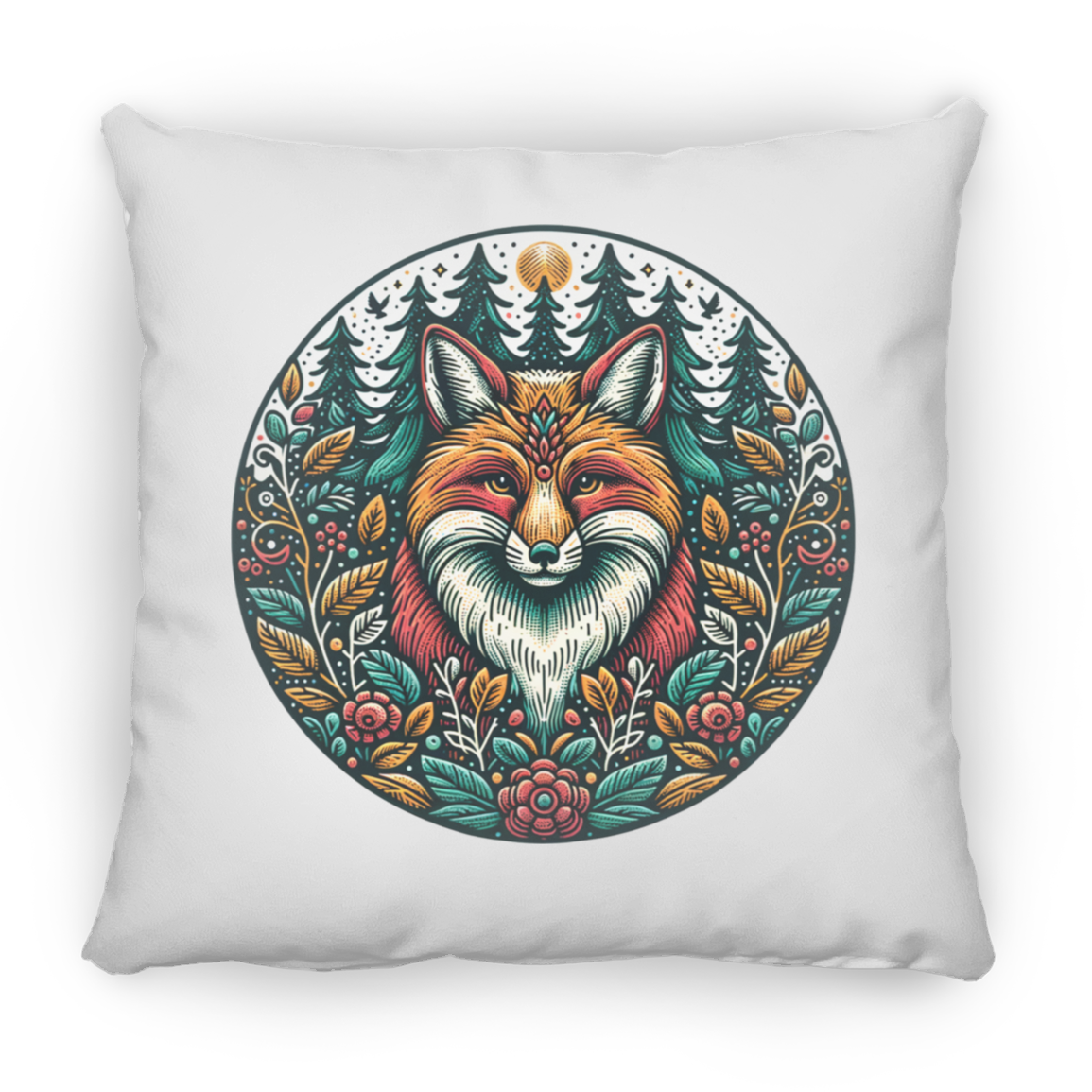 Fox Circle Folk Art - Pillows