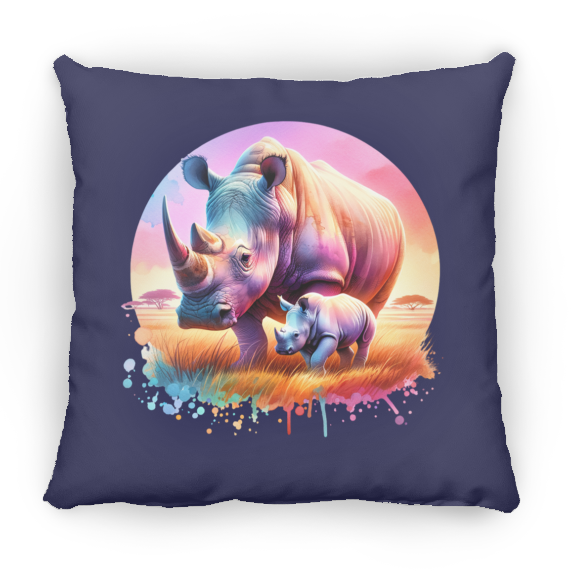 Rhino Mom and Baby - Pillows