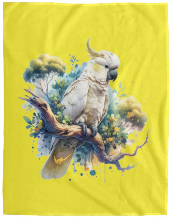 Cockatoo in Tree Fleece Blankets