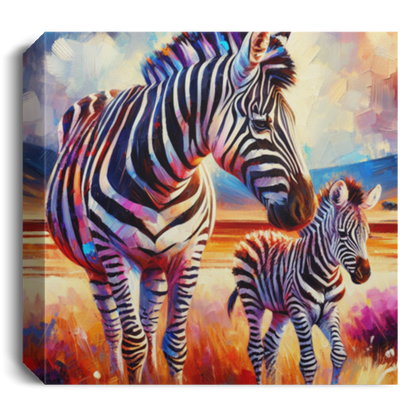 Zebra and Foal - Canvas Art Prints