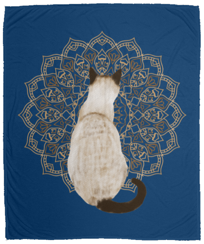 Zen Cat - Siamese Seal Point Fleece Blankets