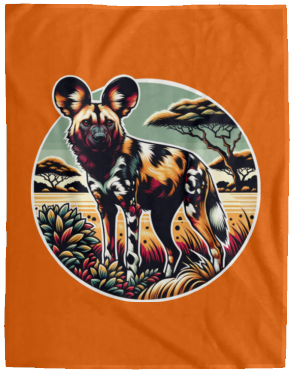 African Wild Dog Graphic Fleece Blankets