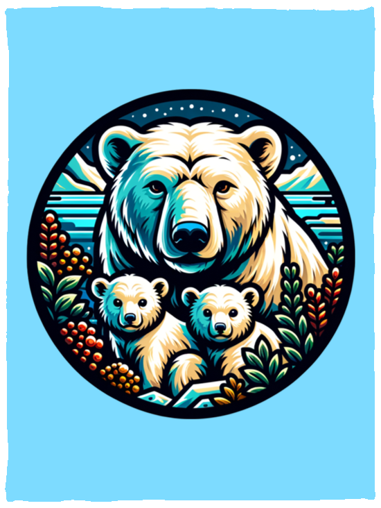 Polar Bear Circle Fleece Blankets