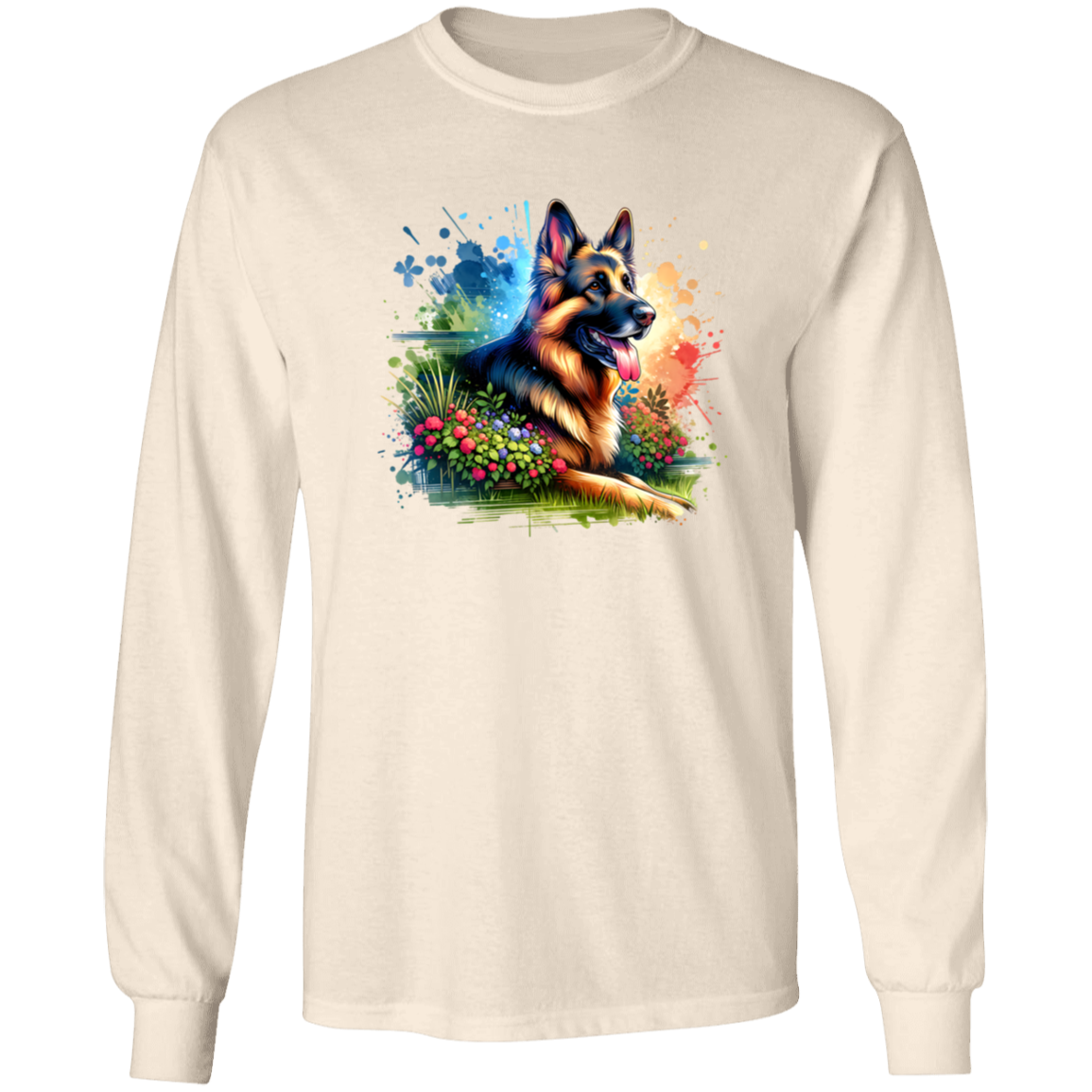 German Shepherd in Garden T-shirts, Hoodies and Sweatshirts