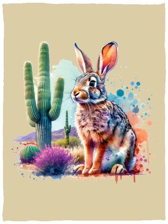 Jackrabbit with Saguaro Fleece Blankets