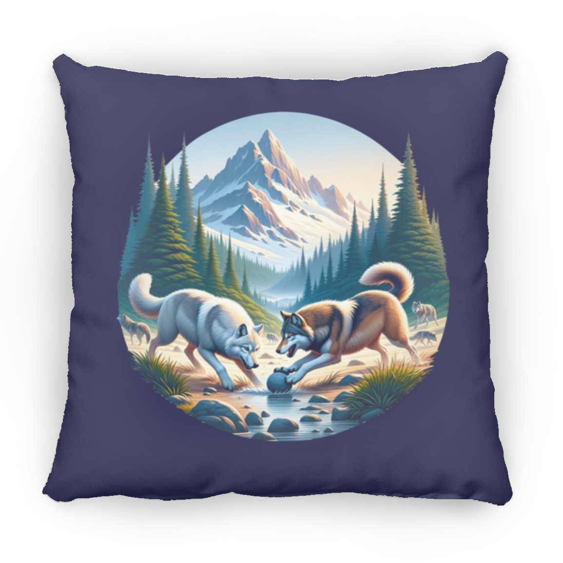 Wolves Playing - Pillows