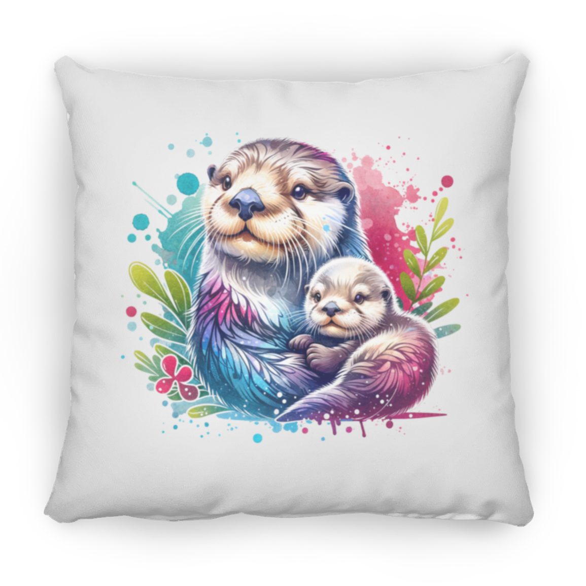 Sea Otter Mom and Baby - Pillows