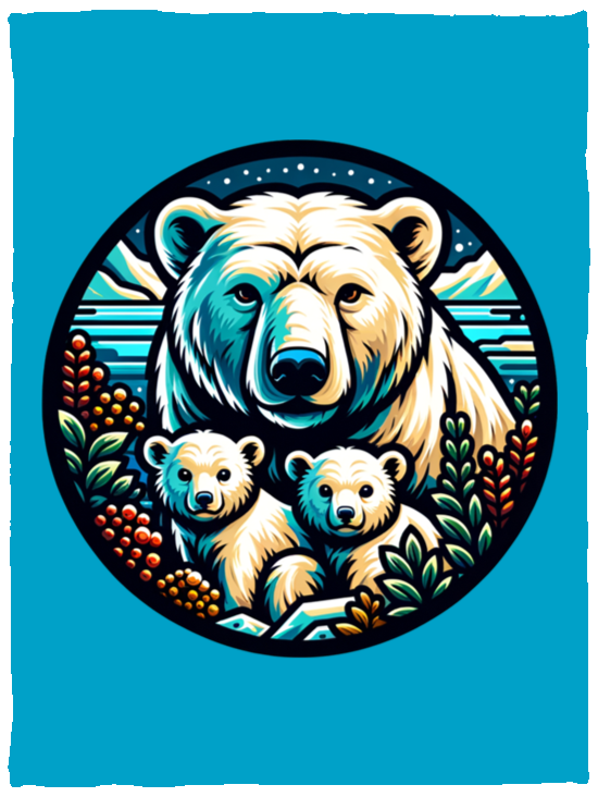 Polar Bear Circle Fleece Blankets