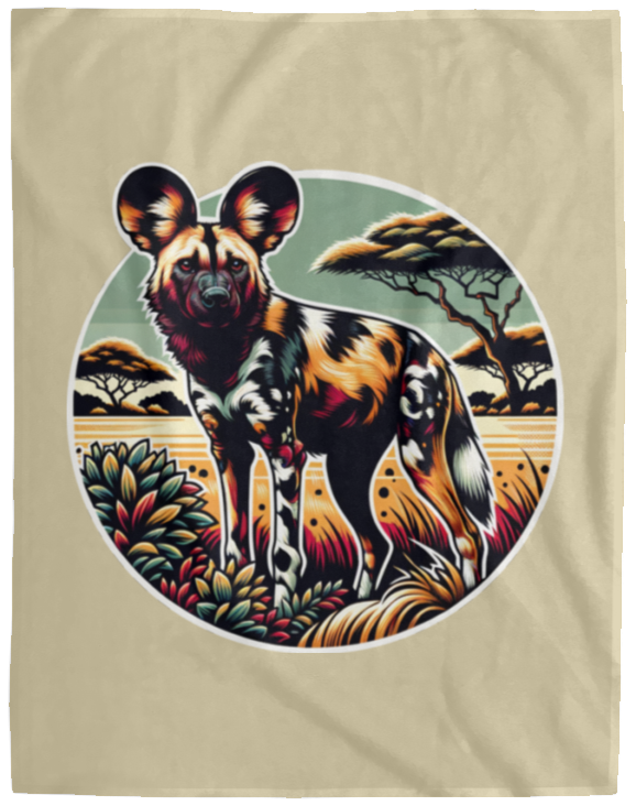 African Wild Dog Graphic Fleece Blankets