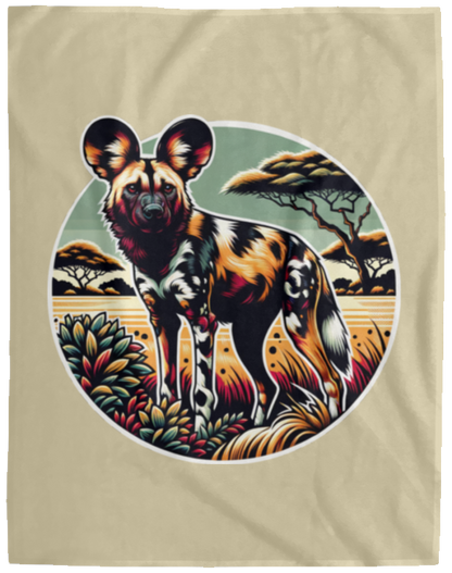 African Wild Dog Graphic Fleece Blankets