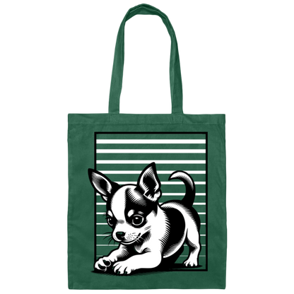 Chihuahua Stripes Canvas - Tote Bag