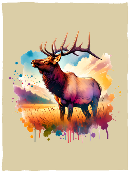 Roosevelt Elk in Field Fleece Blankets