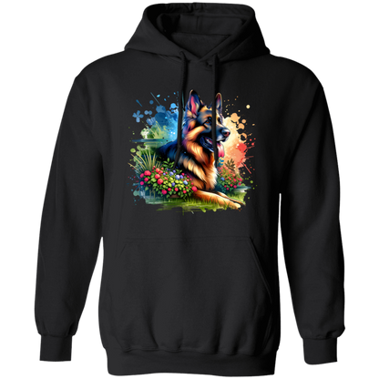 German Shepherd in Garden T-shirts, Hoodies and Sweatshirts