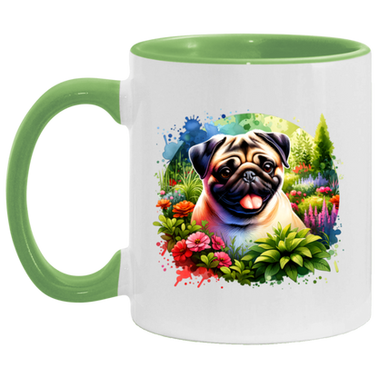 Pug in Garden Mugs