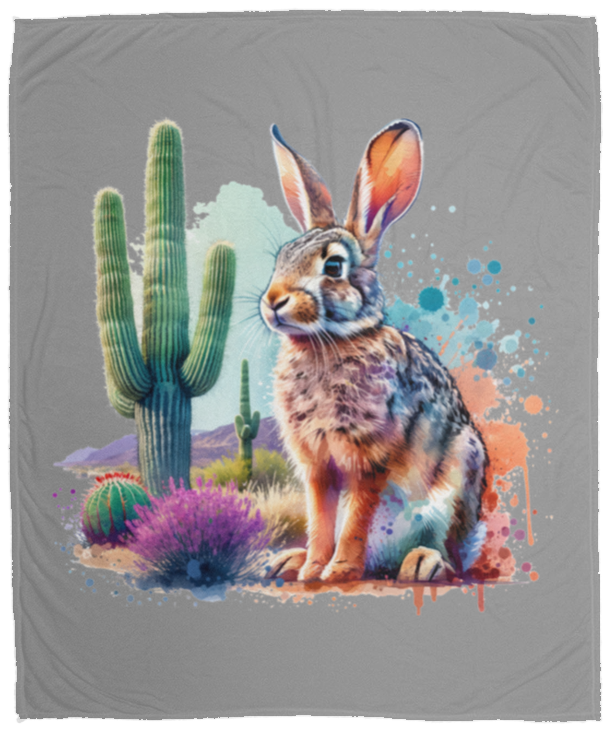 Jackrabbit with Saguaro Fleece Blankets