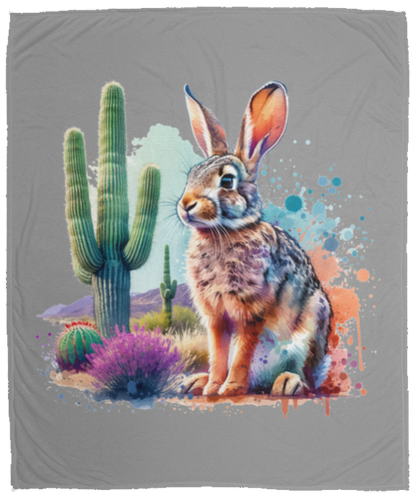 Jackrabbit with Saguaro Fleece Blankets