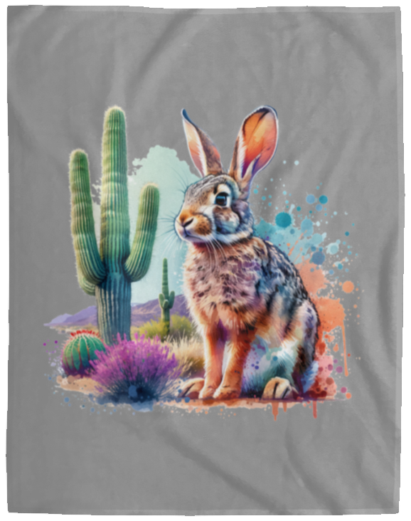 Jackrabbit with Saguaro Fleece Blankets