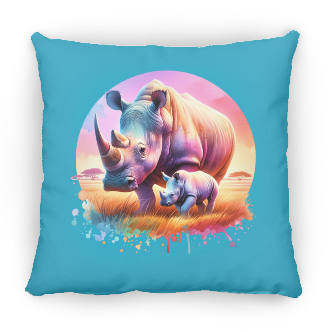 Rhino Mom and Baby - Pillows