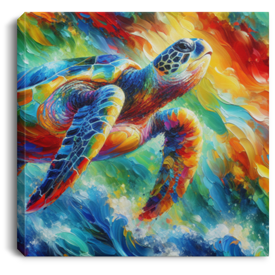 Sea Turtle, Heading for the Light - Canvas Art Prints