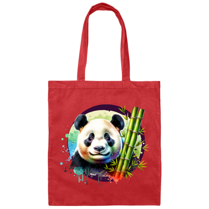 Panda with Bamboo Canvas Tote Bag