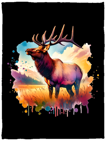 Roosevelt Elk in Field Fleece Blankets