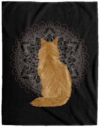 Zen Cat - Longhair Orange Fleece Blankets