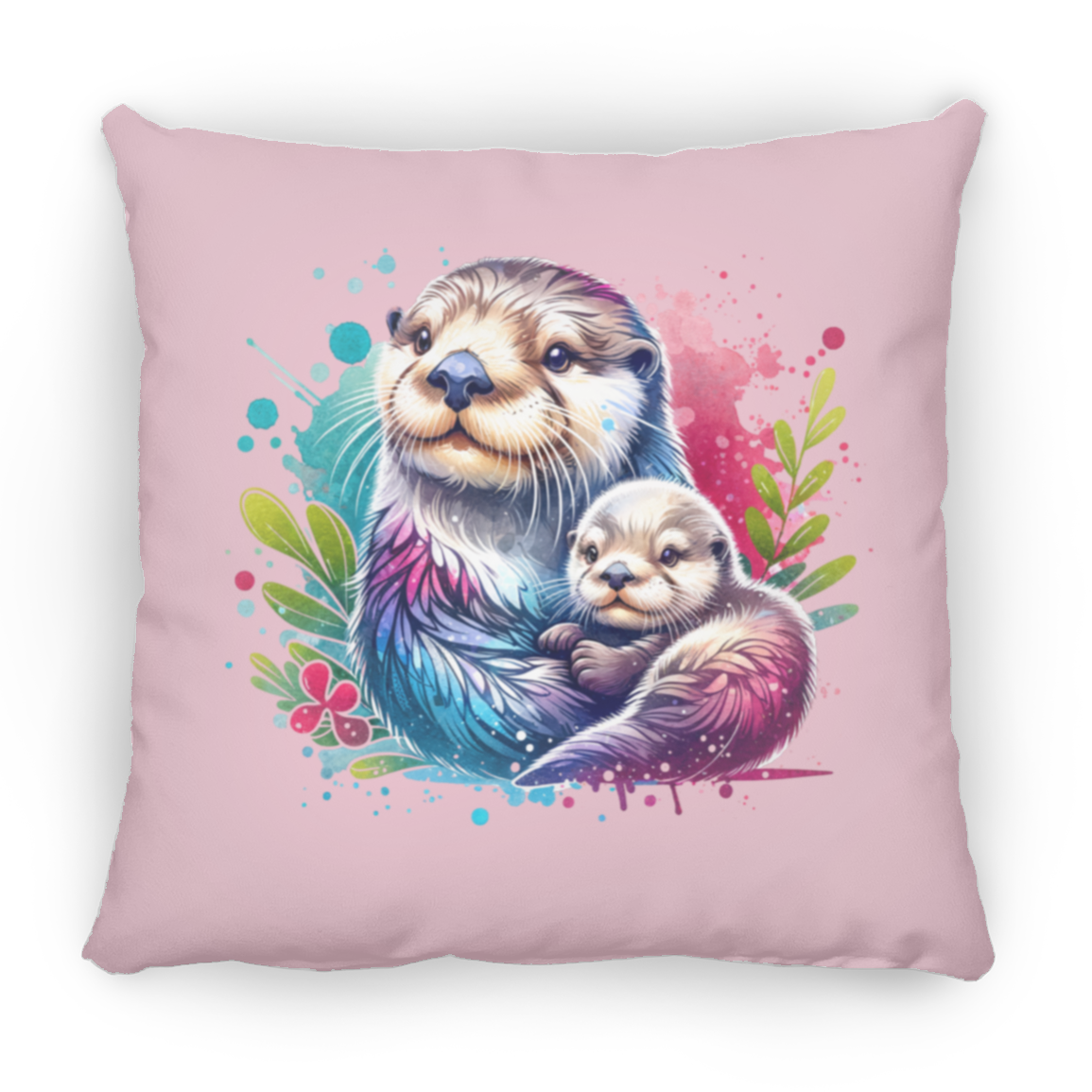 Sea Otter Mom and Baby - Pillows