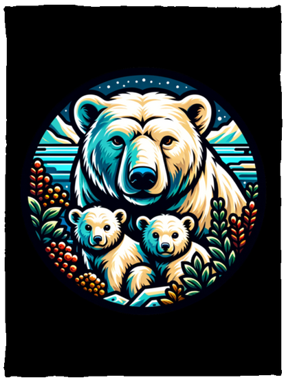 Polar Bear Circle Fleece Blankets