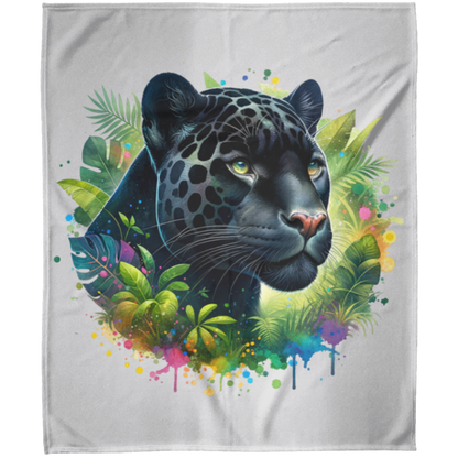 Melanistic Leopard Fleece Blankets