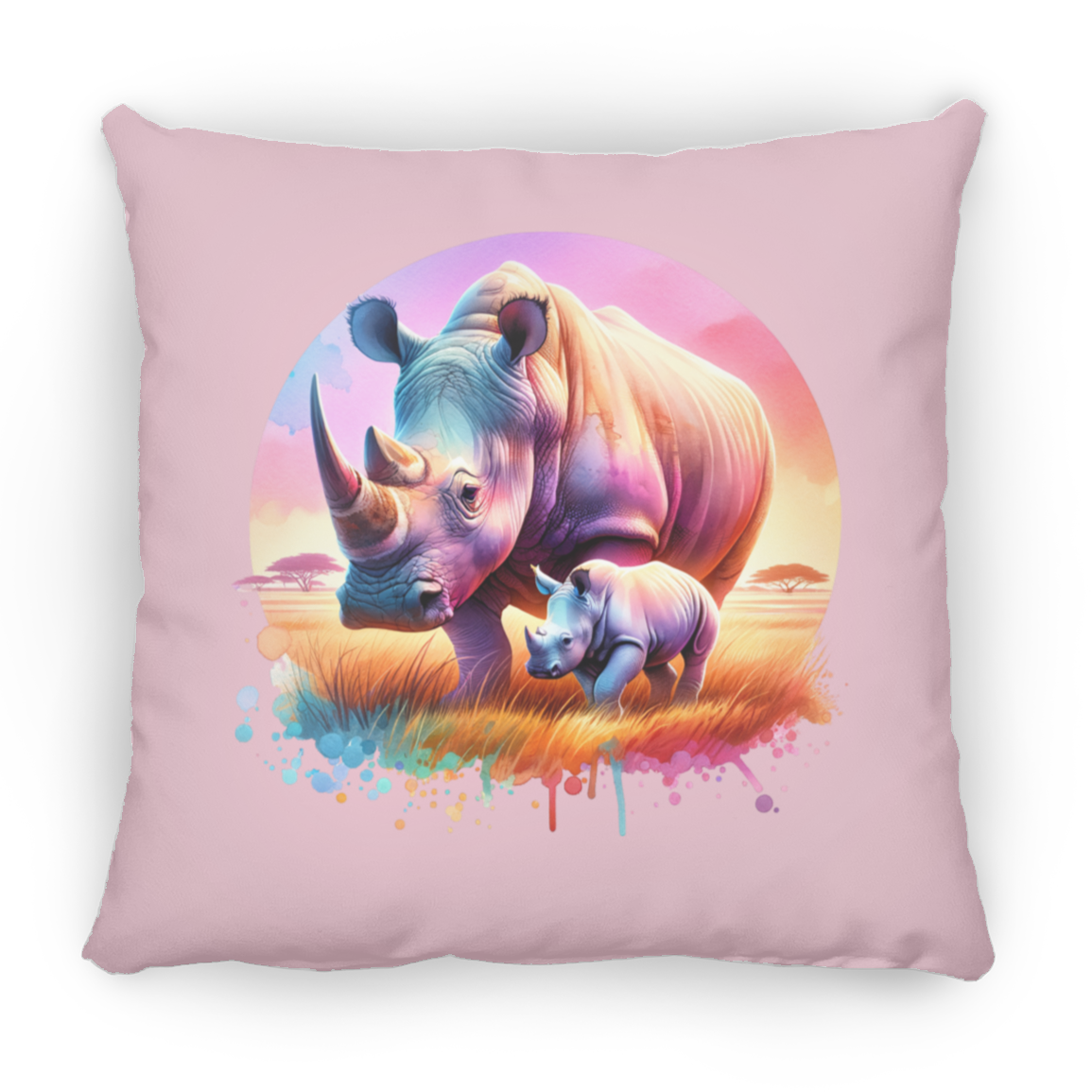 Rhino Mom and Baby - Pillows