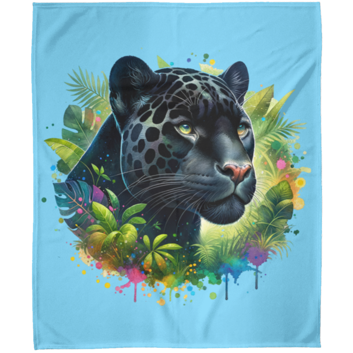 Melanistic Leopard Fleece Blankets