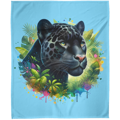 Melanistic Leopard Fleece Blankets