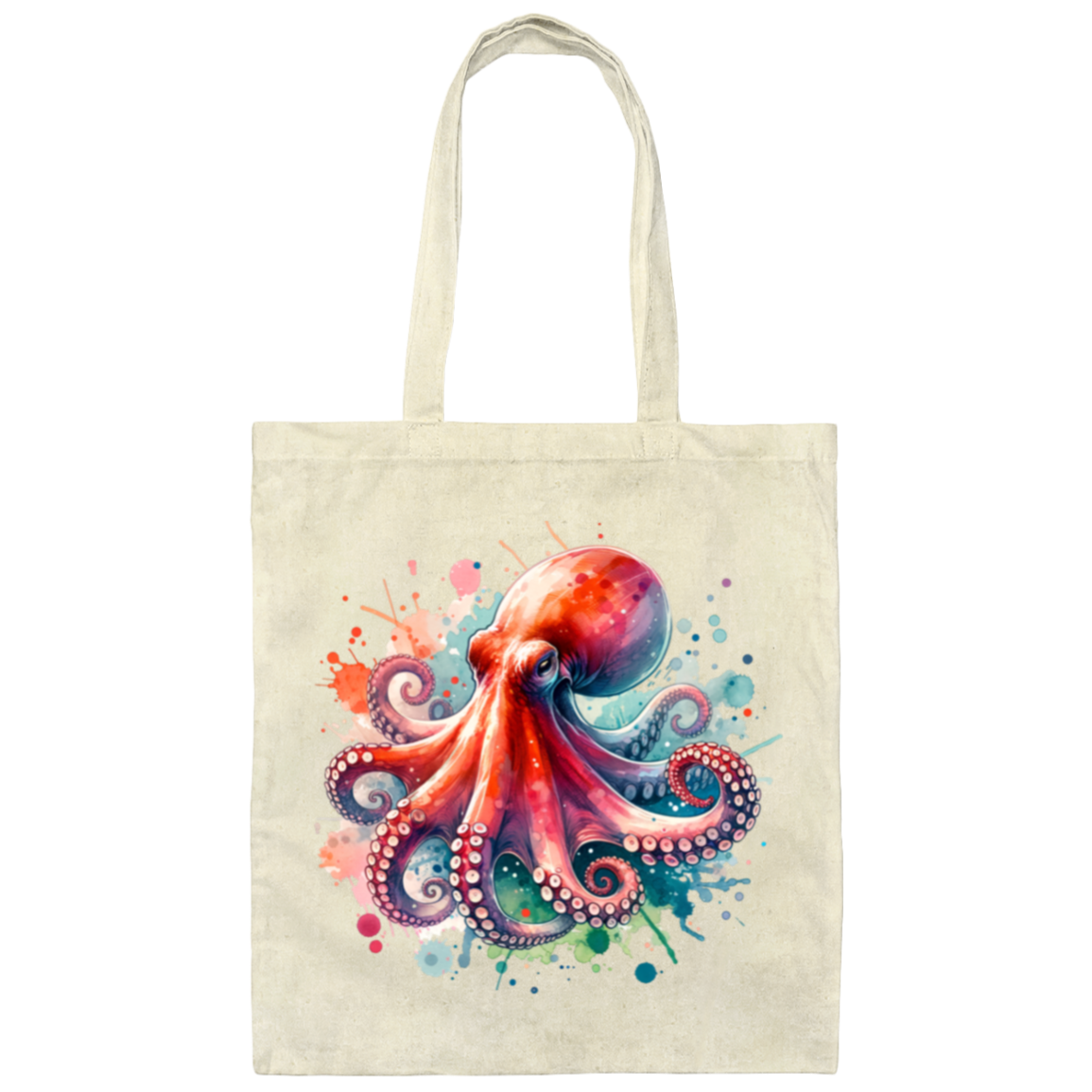 Octopus Splash Canvas Tote Bag