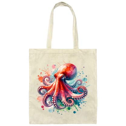 Octopus Splash Canvas Tote Bag