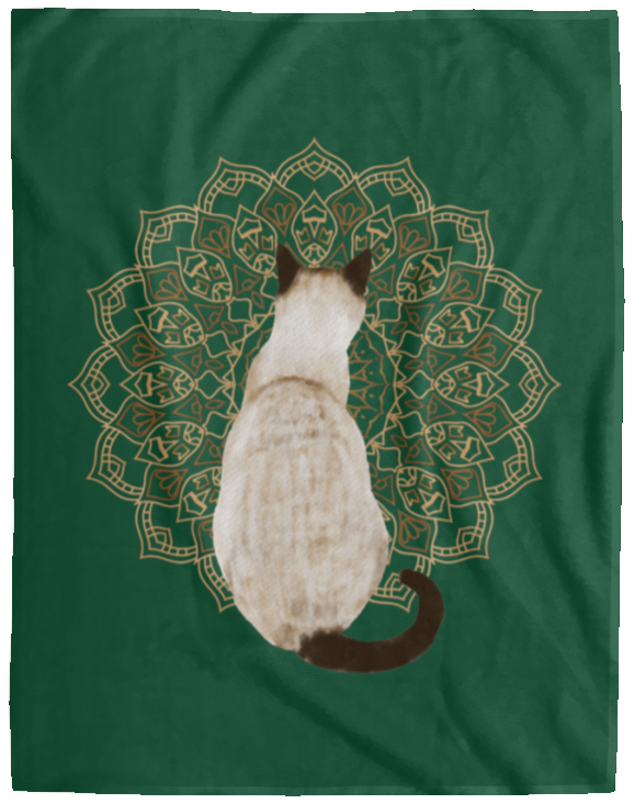 Zen Cat - Siamese Seal Point Fleece Blankets