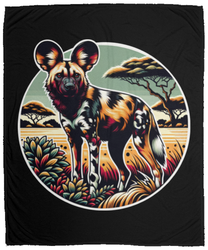 African Wild Dog Graphic Fleece Blankets