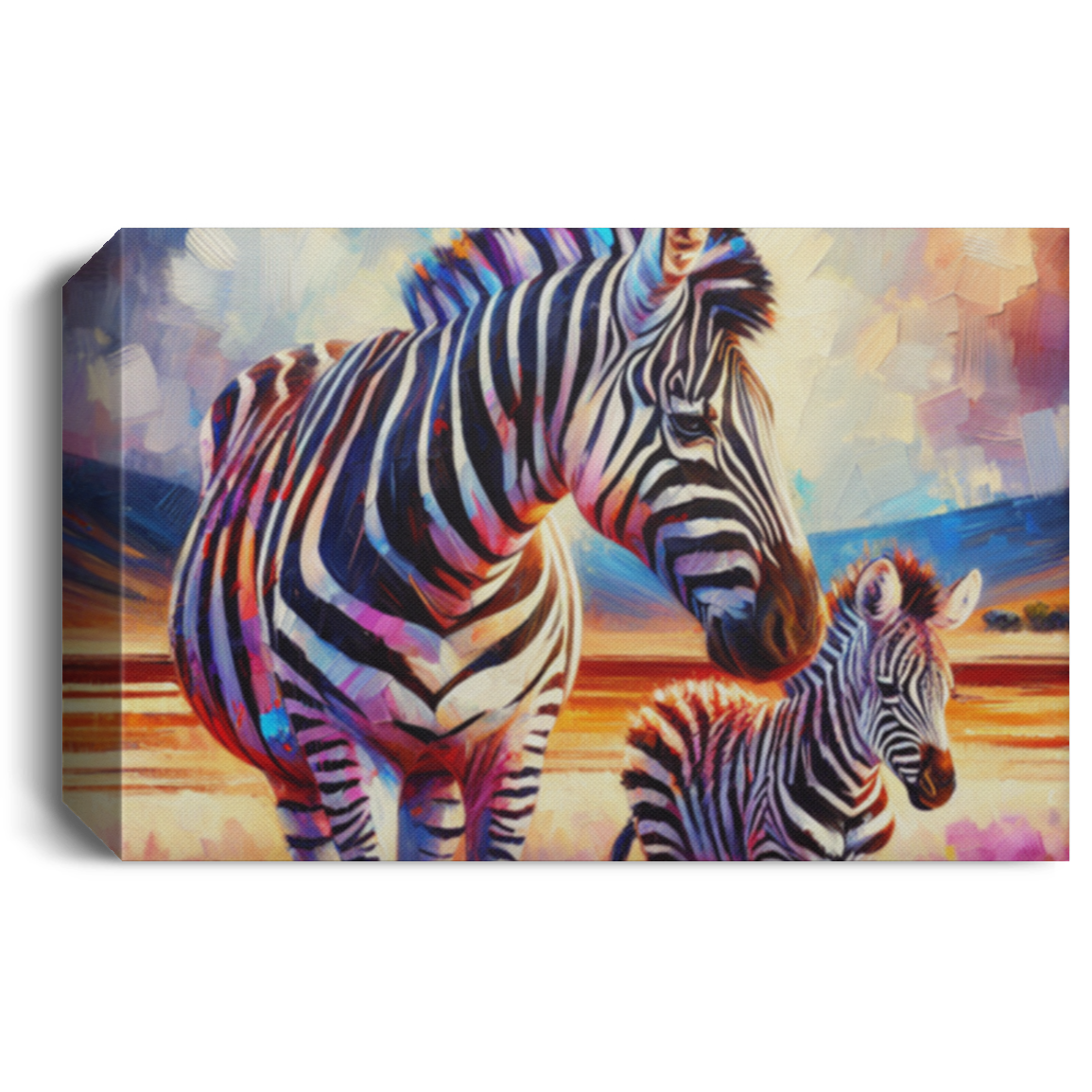 Zebra and Foal - Canvas Art Prints