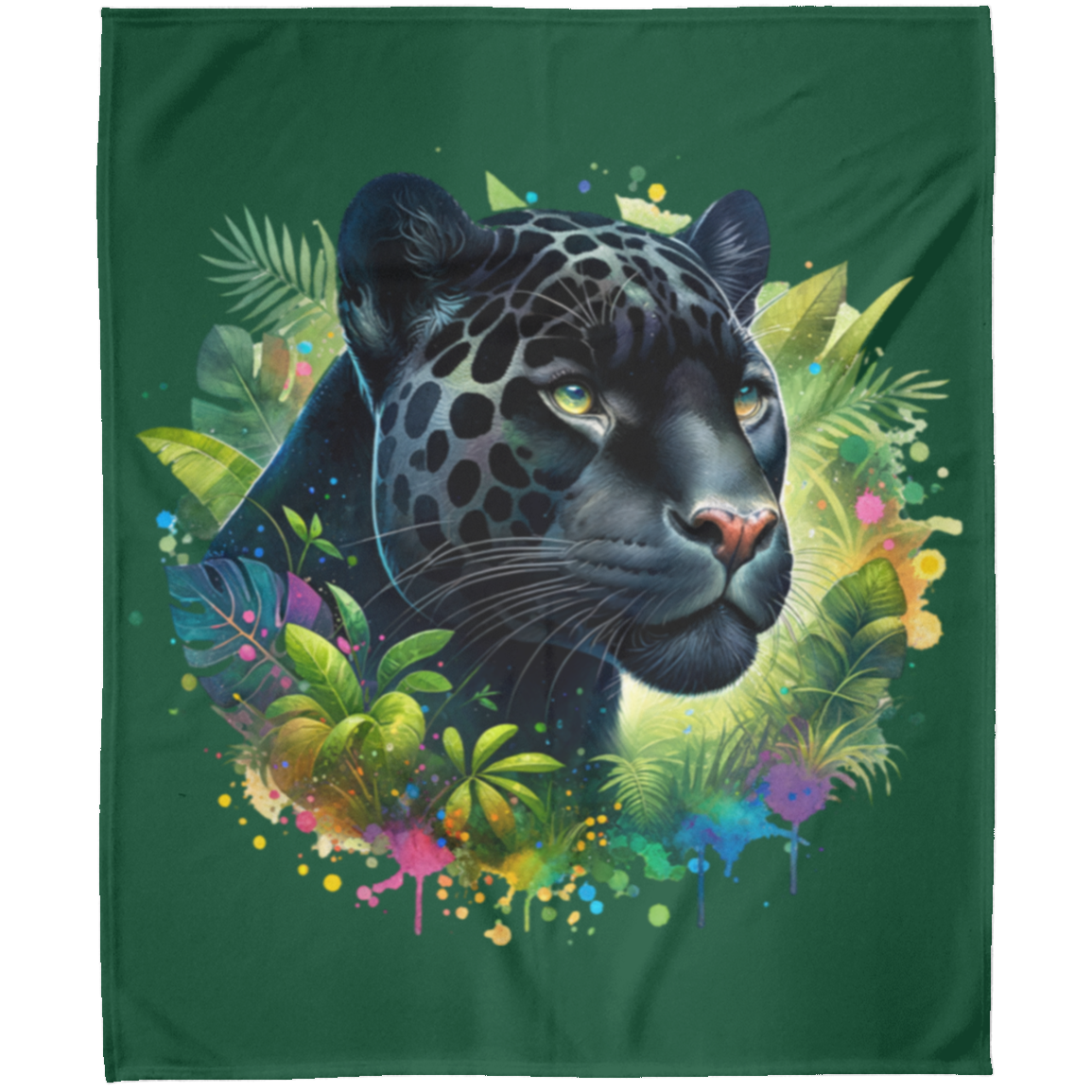 Melanistic Leopard Fleece Blankets