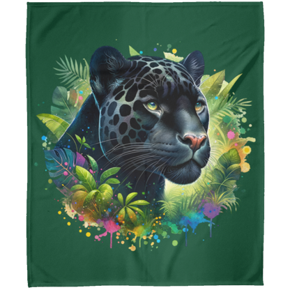 Melanistic Leopard Fleece Blankets