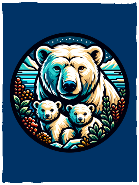 Polar Bear Circle Fleece Blankets