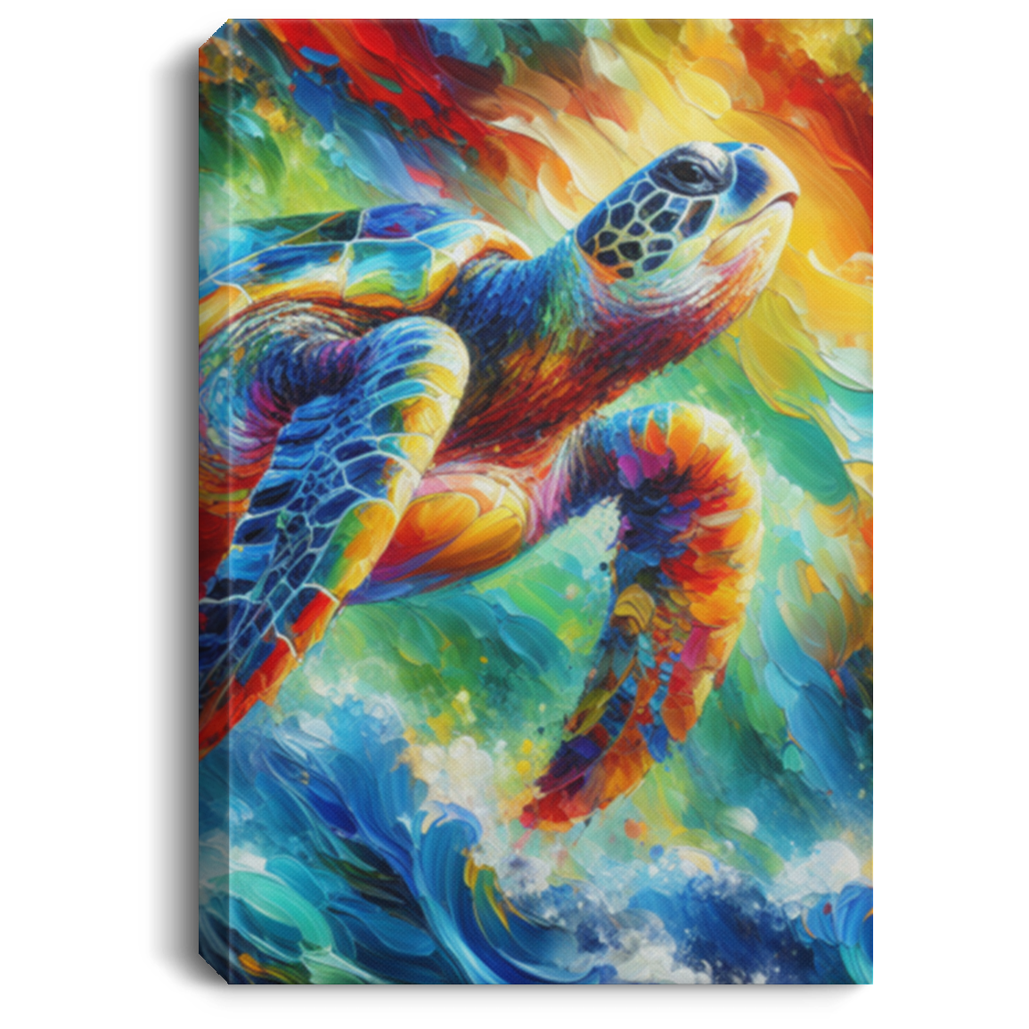 Sea Turtle, Heading for the Light - Canvas Art Prints